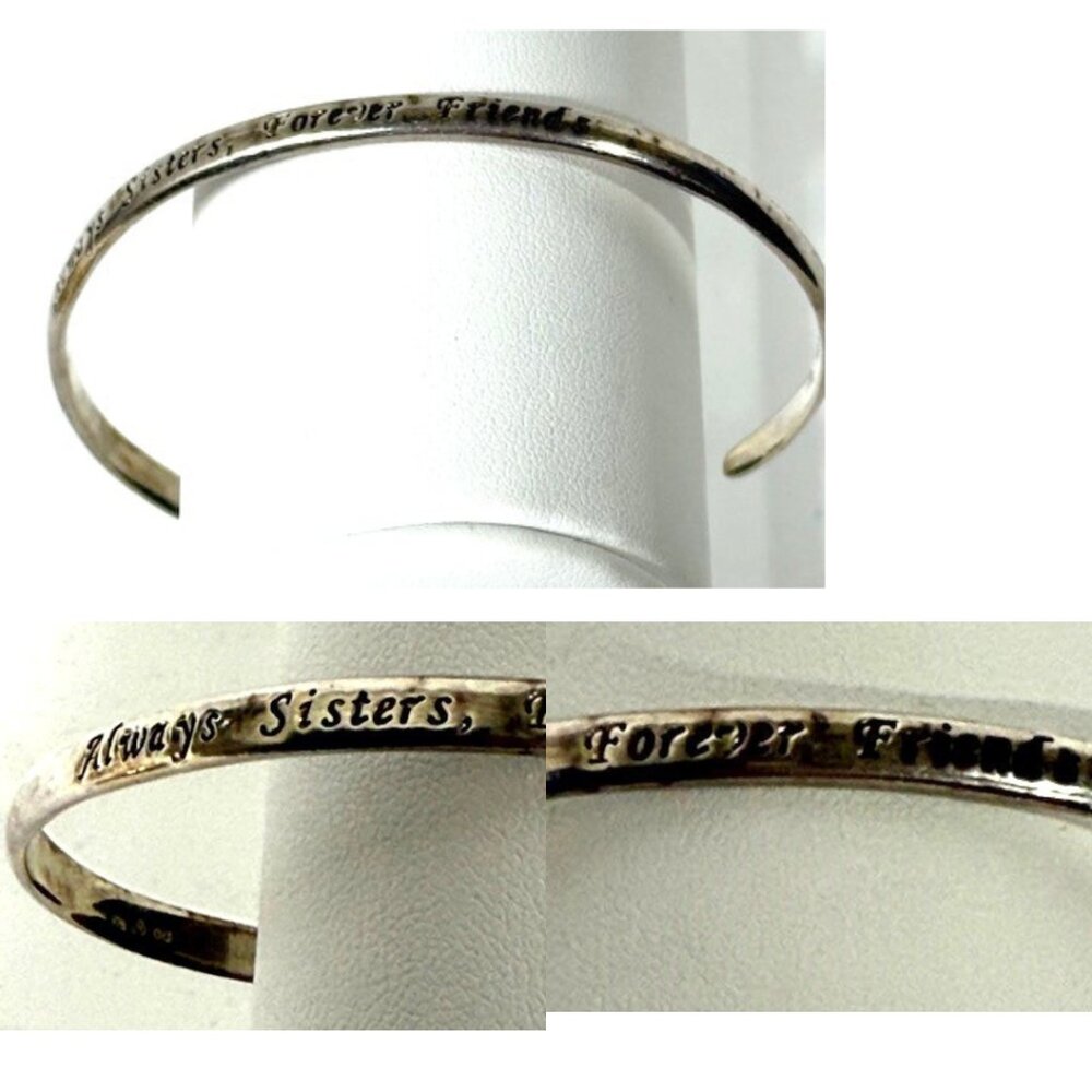 925 silver cuff bracelet "Always Sisters, Forever Friends".